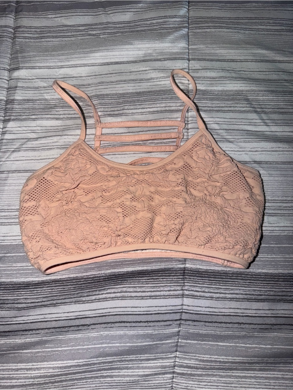 BKE Peach Lace Strappy Bralette